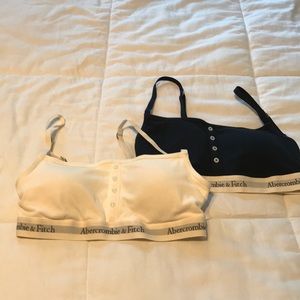 2 Abercrombie A&F Logo Henley Bras, size S